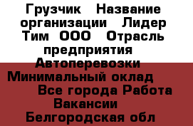 Грузчик › Название организации ­ Лидер Тим, ООО › Отрасль предприятия ­ Автоперевозки › Минимальный оклад ­ 19 000 - Все города Работа » Вакансии   . Белгородская обл.